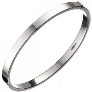 Silver Contemporary Round Hinged Bangle; Toys 