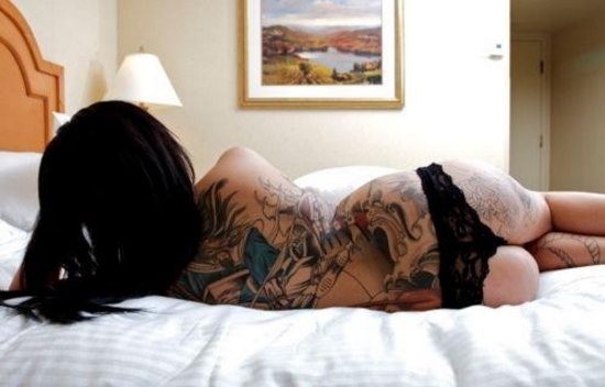 ...; Ass Babe Brunette Non Nude Tats Tattoo Tattoos 